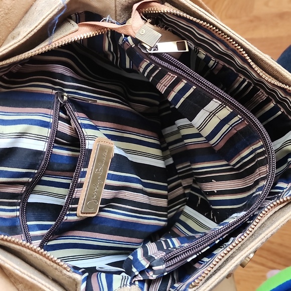 Jesslyn Blake leather and canvas bag wirh detach shoulder strap - Picture 7 of 11